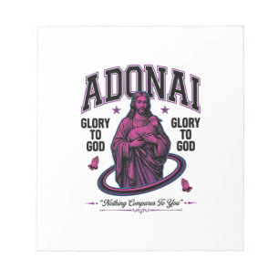 Bloco De Notas Adonai Glória a Deus Desenho Vetorial Cristão Vint