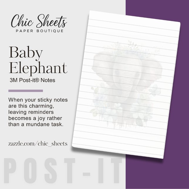 Bloco De Notas Adorável Elefante Bebê Notas Post-it® 3M (Criador carregado)