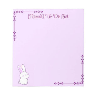 Bloco De Notas Adorável Kawaii Pastel Roxo Coelho Sonolento Perso