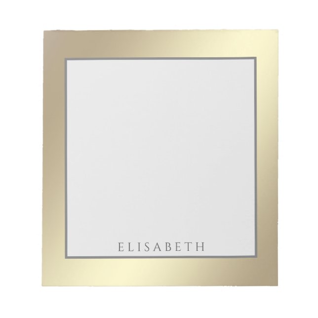 Bloco De Notas Adorável ouro de luxo personalizado moderno (Frente)