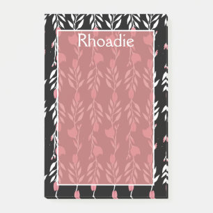 Bloco De Notas Adorável Rosa Vine