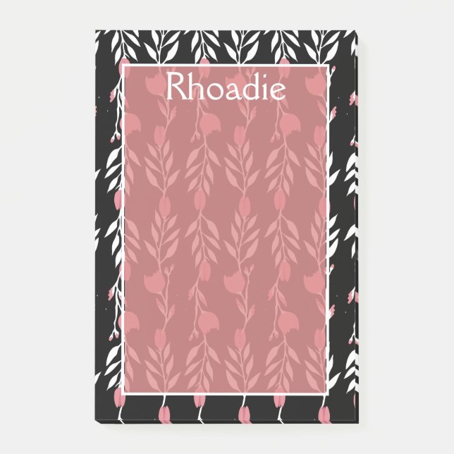 Bloco De Notas Adorável Rosa Vine (Frente)