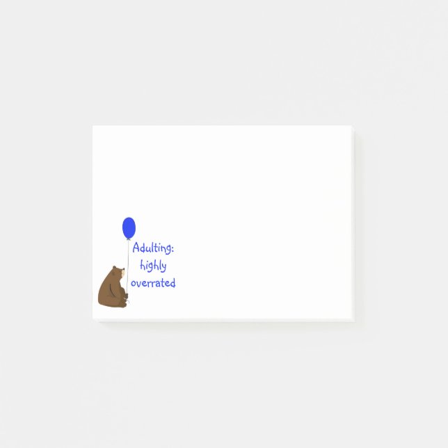 Bloco De Notas Adulto: altamente superestimado. Citação do Urso d (Frente)