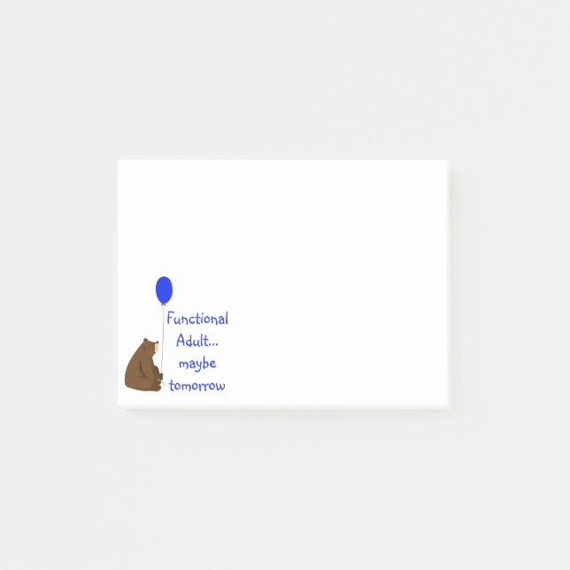 Bloco De Notas Adulto Funcional, Talvez Amanhã, Citação do Urso (Frente)