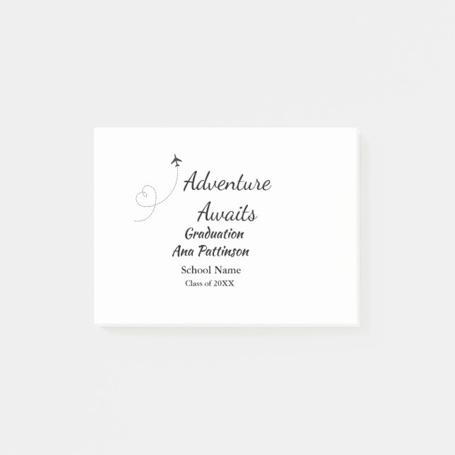 Bloco De Notas Adventure aguarda a graduação acrescentar nome ano (Frente)