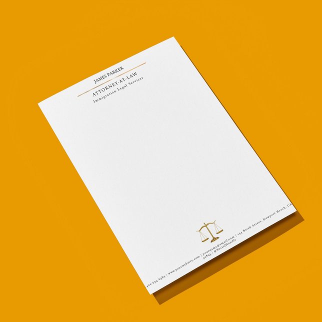 Bloco De Notas Advogado Atuante Classe Branca (Lawyer Attorney At Law Classy White Notepad)