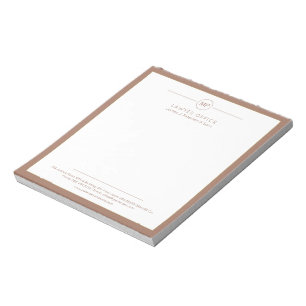 Bloco De Notas Advogado com monograma marrom e branco de escritór