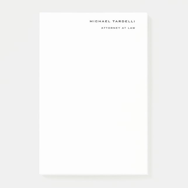 Bloco De Notas Advogado da Lei Clássica Minimalista (Frente)
