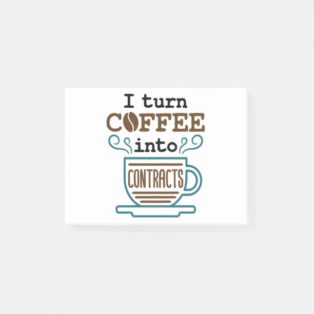 Bloco De Notas Advogado Procurador Eu Transformo Café Em Contrato (Frente)