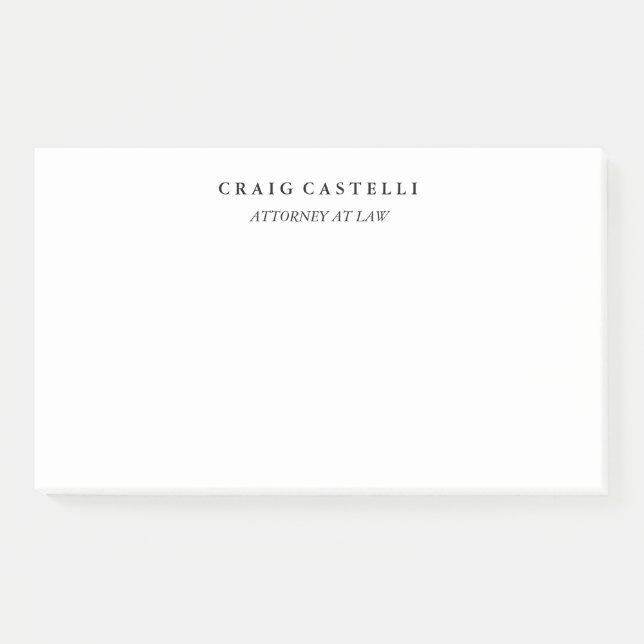 Bloco De Notas Advogado Único Cartão de visita Branco Preto (Frente)