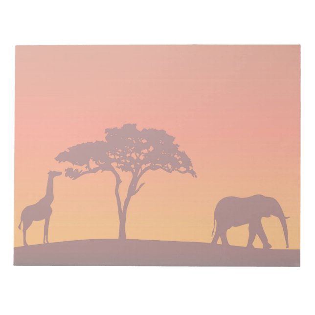Bloco De Notas Afafricano Safari Silhouette - Notepad (Frente)