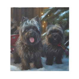 Bloco De Notas Affenpinscher Snowy Sleigh Passeia Decência de Nat