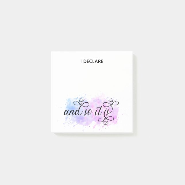 Bloco De Notas *~* Afirmação Intenção Abstrato Blob I DECLARE (Frente)