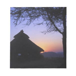 Bloco De Notas África, Etiópia, região do rio Omo, Pôr do sol sob