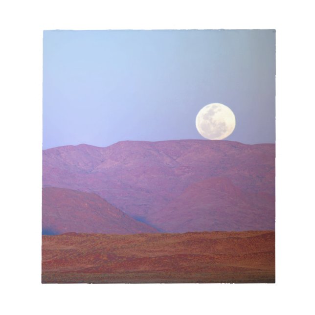 Bloco De Notas África, Namíbia, Sossusvlei. Uma lua cheia repousa (Frente)