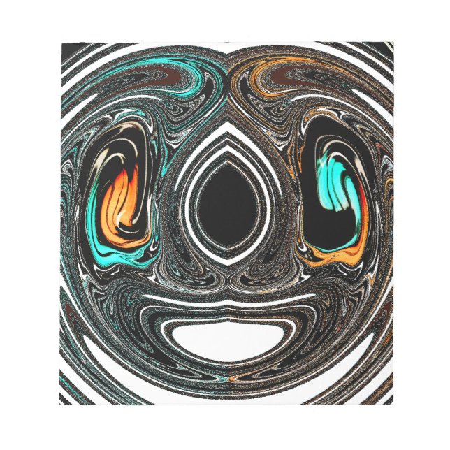 Bloco De Notas African Ethnic Doodle Zebra texturou Art Impressão (Frente)