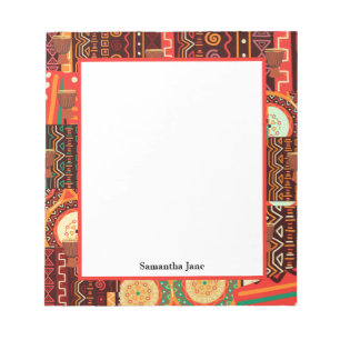 Bloco De Notas Afrocentric Kente Tribal Pattern