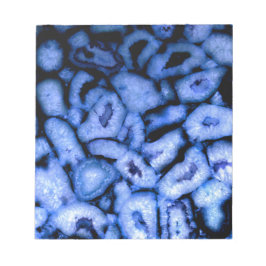 Bloco De Notas Agate de quartzo azul, Geodes azuis, padrão de abs