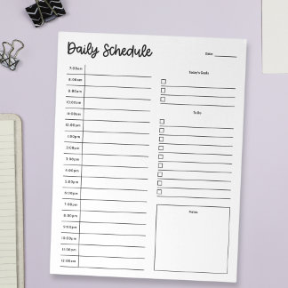 Bloco De Notas Agenda Diária Minimalista Bonita 7h-24h