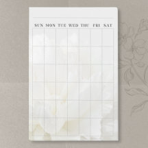 Agenda mensal floral desbotada estética