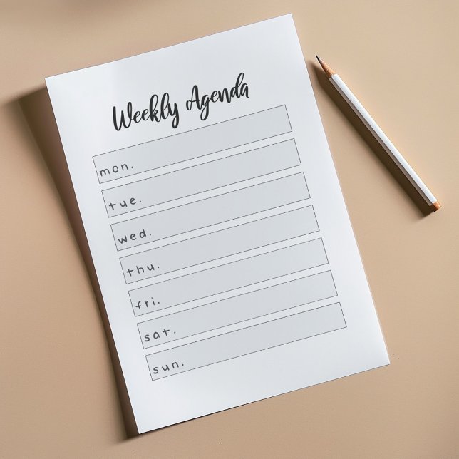 Bloco De Notas Agenda semanal simples (Keep your week on track with this simple agenda. Write down your tasks, to do or shopping)