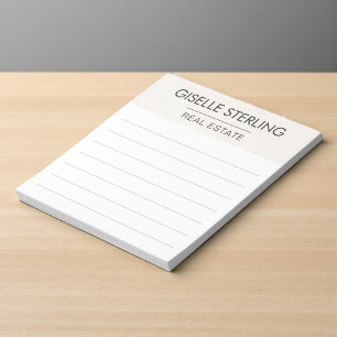 Bloco De Notas Agente Imobiliário Profissional Neutro