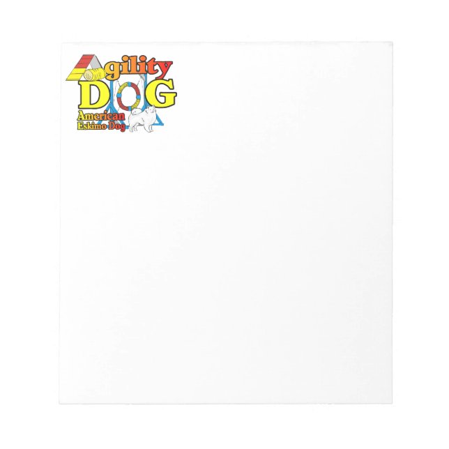Bloco De Notas Agilidade de Cão Eskimo Americano (Frente)