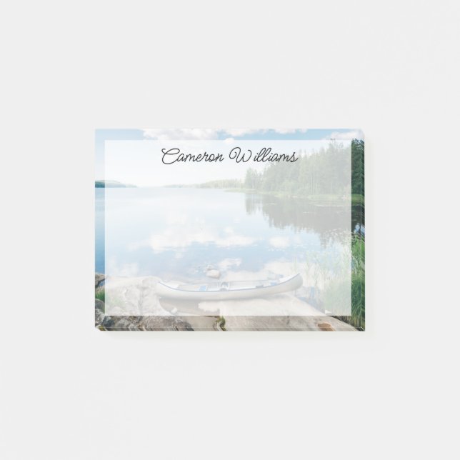 Bloco De Notas Água | Canoa em lago em Suecia (Frente)