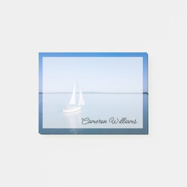 Bloco De Notas Água | Iate no lago Balaton da Hungria (Frente)