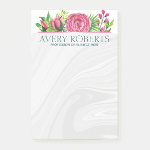 Bloco De Notas Aguarela luxuosa floral moderna elegante