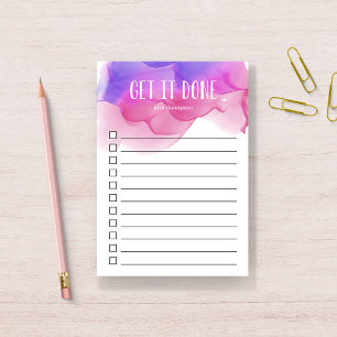 Bloco De Notas Aguarela magenta lista de afazeres personalizada
