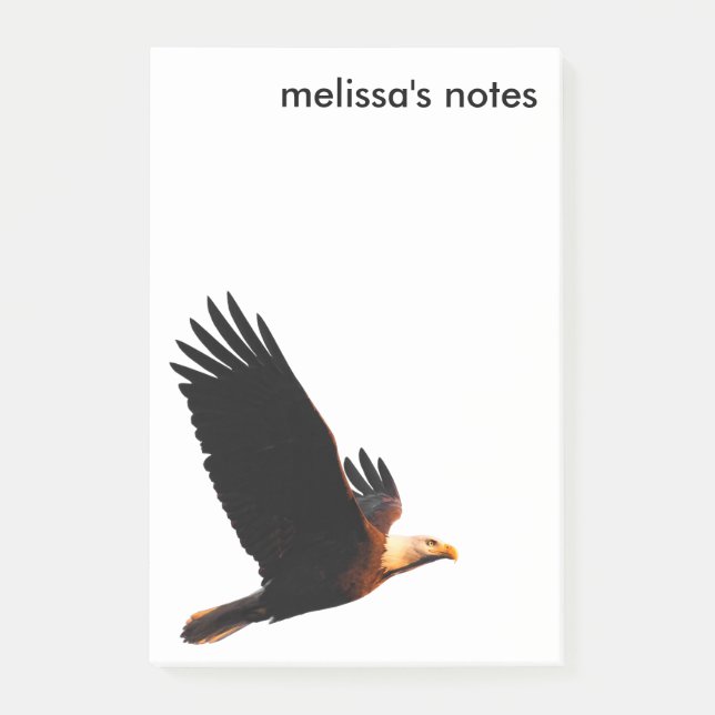 Bloco De Notas Águia Balda e Respiratória em Voo de inverno Sunse (Frente)
