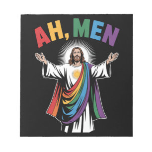 Bloco De Notas Ah Homens Engraçados Jesus LGBTQ Orgulho Gay Arco-