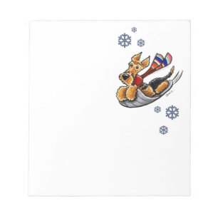 Bloco De Notas Airedale Aire-Sledding Terrier