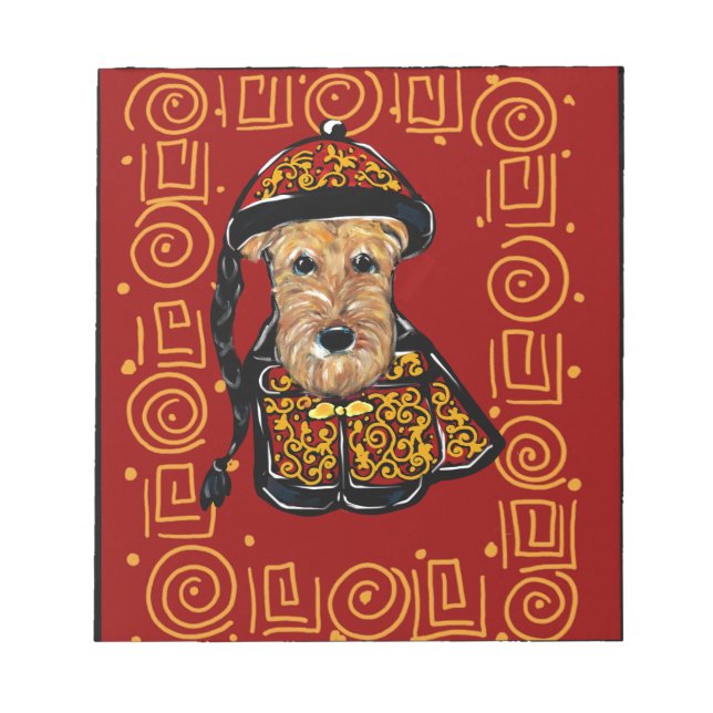 Bloco De Notas Airedale Terrier Year of the Dog (Frente)