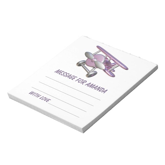 Bloco De Notas Airplane birthday time capsule message (Invertido)
