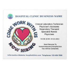 Bloco De Notas Ajude os negócios desejados agora contratando pers