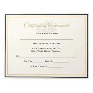 Bloco De Notas Alcance do Certificado Coroa Americano Pageant