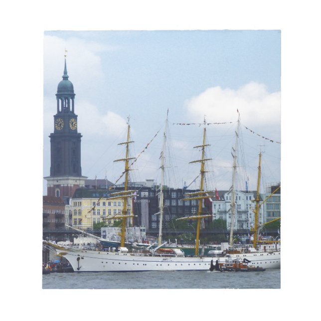 Bloco De Notas Alemanha Schiffe de Hafen Michel do porto de (Frente)