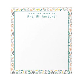 Bloco De Notas Alfabeto Dinossauro Bonito - Da Mesa do Professor