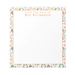 Bloco De Notas Alfabeto Dinossauro Bonito - Da Mesa do Professor