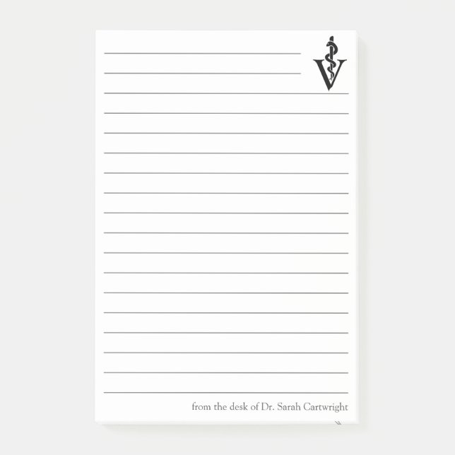 Bloco De Notas Alfândega Veterinaria Veterinária Caduceus (Frente)