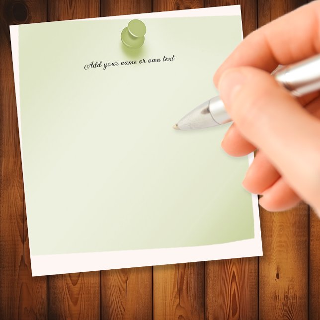 Bloco De Notas Alfinete de pressão verde personalizável (Criador carregado)
