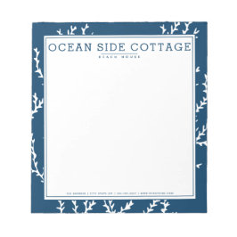 Bloco De Notas Algas marinhas, Estilo de Casa Náutica de Praia do