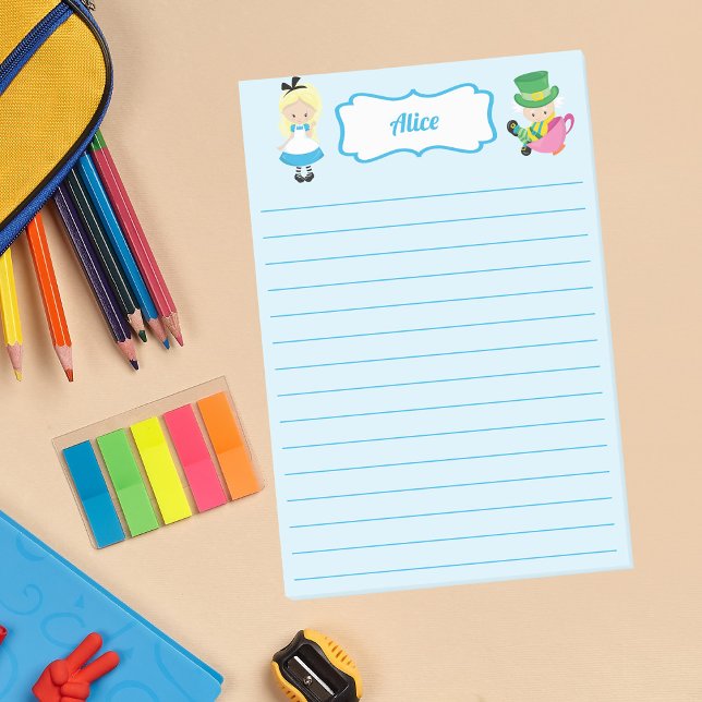 Bloco De Notas Alice no País das Maravilhas Personalizado Fofinho (Criador carregado)