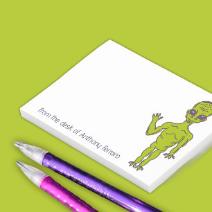 Bloco De Notas Alienígena de espaço do verde limão personalizada