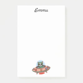 Bloco De Notas Alienígena de Gato Bestial e espaçonave de OVNI, N