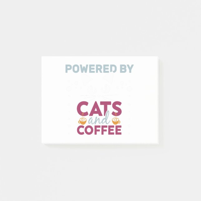 Bloco De Notas Alimentado Por Gatos E Café (Frente)