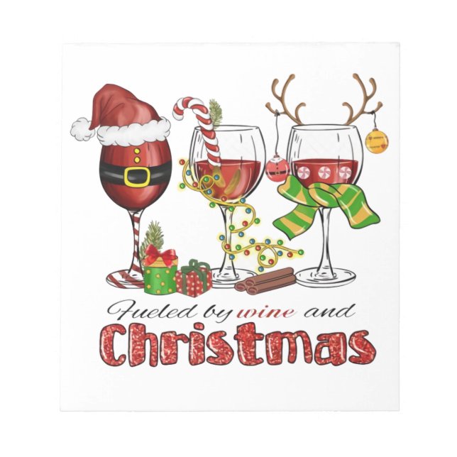 Bloco De Notas Alimentados por Vinho e Natal (Frente)