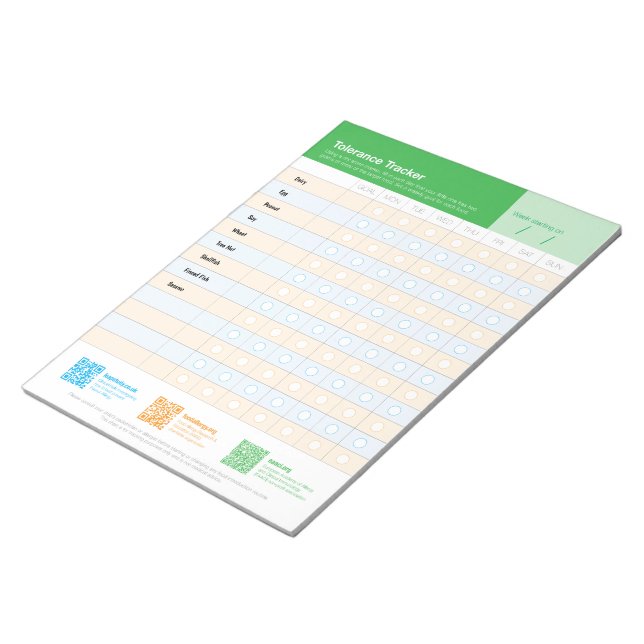 Bloco De Notas Allergen Intro Tracker US (Inclinado)